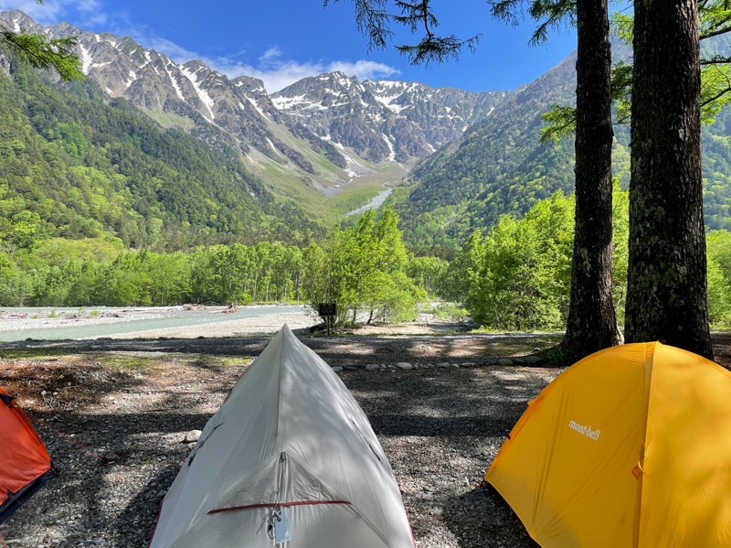 上高地でテント泊