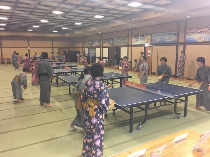 浴衣で卓球🏓