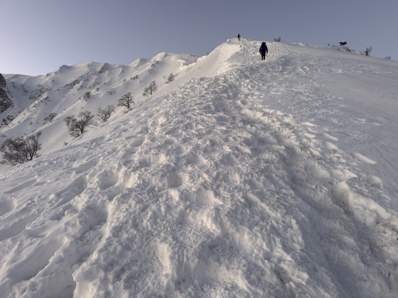 初雪山登山者を引率し大山へ